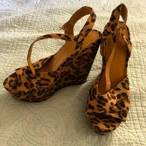 Leopard sandal wedges from target